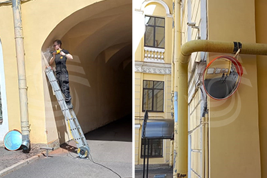 Монтаж дорожных зеркал